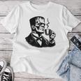 Frankenstein Coffee Drinker Horror And Caffeine Lovers Gray T-shirt Frauen Lustige Geschenke