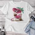 Palm Flamingo Pink Beach Tree Summer Vacation Women T-shirt Unique Gifts
