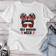 Red Ribbon Week Messy Bun Red Ribbon Week Awareness Women T-shirt Unique Gifts Red Ribbon Week Messy Bun Red Ribbon Week Awareness Women T-shirt Unique Gifts