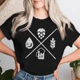 Beer Water Malt & Hops T-shirt Frauen Geschenke für Sie