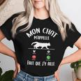 Chats Humour Drole Fille Mon Chat M'appelle T-shirt femme Cadeaux pour elle