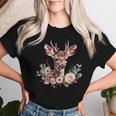 Deer Fawn Flowers Costume Dirndl Oktoberfest T-shirt Frauen Geschenke für Sie