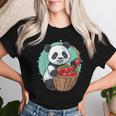 Disegno Artistico Di Animali Selvatici Con Orsetto Panda Fragola Disegno Artistico Maglietta da donna Regalos para ella