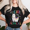 Donna Just A Girl Who Loves Alpacas Camicia Regalo Alpaca Con Collo A Maglietta da donna Regalos para ella