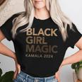 Donna Kamala Harris 2024 Girl Magia Con Melanina Con Collo A Maglietta da donna Regalos para ella
