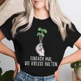 Simple Mal Die Kresse Holding Garden Gardener Flowers T-shirt Frauen Geschenke für Sie