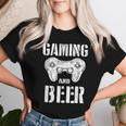 Gaming And Beer Game Control Retroideo Game Player T-shirt Frauen Geschenke für Sie