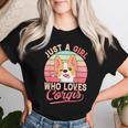 Just A Girl Who Loves Corgis Cute Corgi Dog Girl Women T-shirt Gifts for Her