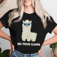Lama Lama Lama No Problama Alpaca No Probllama Prob Lama Maglietta da donna Regalos para ella