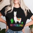Llama No Problama Divertente Lama Cactus Maglietta da donna Regalos para ella