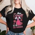 Mei Dirndl Is In Da Wäsch Edelweiss Tracht Women's S T-shirt Frauen Geschenke für Sie