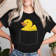 Paperella Di Gomma In Tasca Rubber Duck In Cargo Pocket Maglietta da donna Regalos para ella