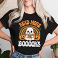 Read More Books Cute Booooks Ghost Pumpkin Teacher Halloween Women T-shirt Gifts for Her