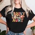 Retro Groovy Aunt 1St Birthday Auntie Matching Family Hippie Women T-shirt Gifts for Her