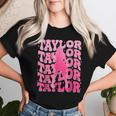 Retro Taylor First Name Personalized 80'S Pink Girl Women T-shirt Gifts for Her
