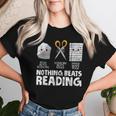 Rock Paper Scissor Reading Book Reading Teacher Bookworm Women T-shirt Gifts for Her