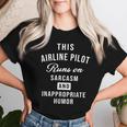 Sarcastic Airline Pilota Divertente Detto Maglietta da donna Regalos para ella