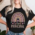 School Principal Rainbow Leopard School Principal Women T-shirt Gifts for Her