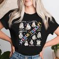 Speech Therapy Retro Groovy Halloween Ghost Therapist Women T-shirt Gifts for Her