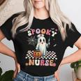 Spooky Nurse Ghost Halloween Cute Groovy Nursing Halloween Women T-shirt Gifts for Her