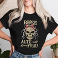 Women's Evil Old Woman Skull Old Womanintage Biker T-shirt Frauen Geschenke für Sie