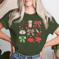 Christmas Xmas Coquette Bow Rn Cna Icu Scurb Nurse Doctor Women T-shirt Gifts for Her