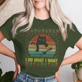 I Do What I Want Ugly Xmas Sweater Cat Wine Lover Women T-shirt Gifts for Her