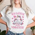 Children's Ich Werde Große Schwester 20242025 Unicorn T-shirt Frauen Geschenke für Sie