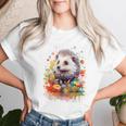 Con Motivo Floreale Con Riccio Animale Per Donne E Uomini Maglietta da donna Regalos para ella