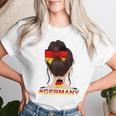 Deutsches Mädchen Messy Bun Mit Deutschland-Flagge T-shirt Frauen Geschenke für Sie