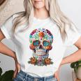 Floral Sugar Skull Day Of Dead Dia De Los Muertos Men Women T-shirt Gifts for Her