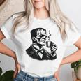 Frankenstein Coffee Drinker Horror And Caffeine Lovers Gray T-shirt Frauen Geschenke für Sie