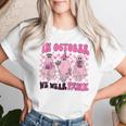 In October We Wear Pink Ghosts For Breast Cancer Girls Women T-shirt Gifts for Her