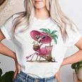 Palm Flamingo Pink Beach Tree Summer Vacation Women T-shirt Gifts for Her