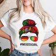 Portugal Germany Flag Portuguse German Messy Bun T-shirt Frauen Geschenke für Sie