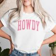Preppy Cowgirl Varsity Pink Howdy Western Girls Women T-shirt Gifts for Her