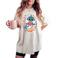Bambino Compleanno 2 Anni Ragazza Per Bambini Festa Cute Shark Two T-shirt comoda oversize da donna Ivory