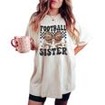 Coquette Bow American Football Sister Game Day Thanksgiving Women's Oversized Comfort T-shirt Ivory