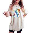 Dabbing Unicorn T Bambina Donne Bambini Arcobaleno Unicorns T-shirt comoda oversize da donna Ivory