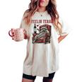 Feelin Feral Vintage Retro Raccoon With Wine Lovers Women's Oversized Comfort T-shirt Ivory