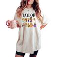 Girl Retro Taylor First Name Personalized Groovy Bday Women's Oversized Comfort T-shirt Ivory