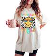 Girls 1St Grade Vibes Smile Face Back To School First Grade Women's Oversized Comfort T-shirt Ivory