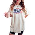 God Jesus Trump 2024 In God We Trust Christian Conservative Women's Oversized Comfort T-shirt Ivory
