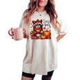 Hello Fall Vibes Raccoon Autumn Pumpkin Halloween Girl Women Women's Oversized Comfort T-shirt Ivory
