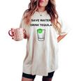 Humour Drinking Tequila Save Water Drink Tequila T-shirt comoda oversize da donna Ivory
