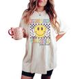 Kindergarten Teacher Team Hippie Smile Face Back To School Women's Oversized Comfort T-shirt Ivory