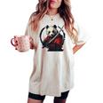 Panda Samurai Panda Con Spada Samurai T-shirt comoda oversize da donna Ivory