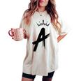 Queen King Lettera A Lettera Preferita Con Alfabeto Corona T-shirt comoda oversize da donna Ivory