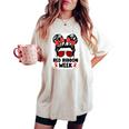 Red Ribbon Week Messy Bun Red Ribbon Week Awareness Women's Oversized Comfort T-shirt Ivory