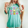 Back To School Coquette Pink Bow Teacher Girls Women's Oversized Comfort T-shirt Chalky Mint